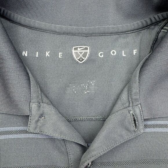 Nike Golf Mens Polo Shirt Short Sleeve Size Large Gray Stripe Lightweight - Picture 3 of 6
